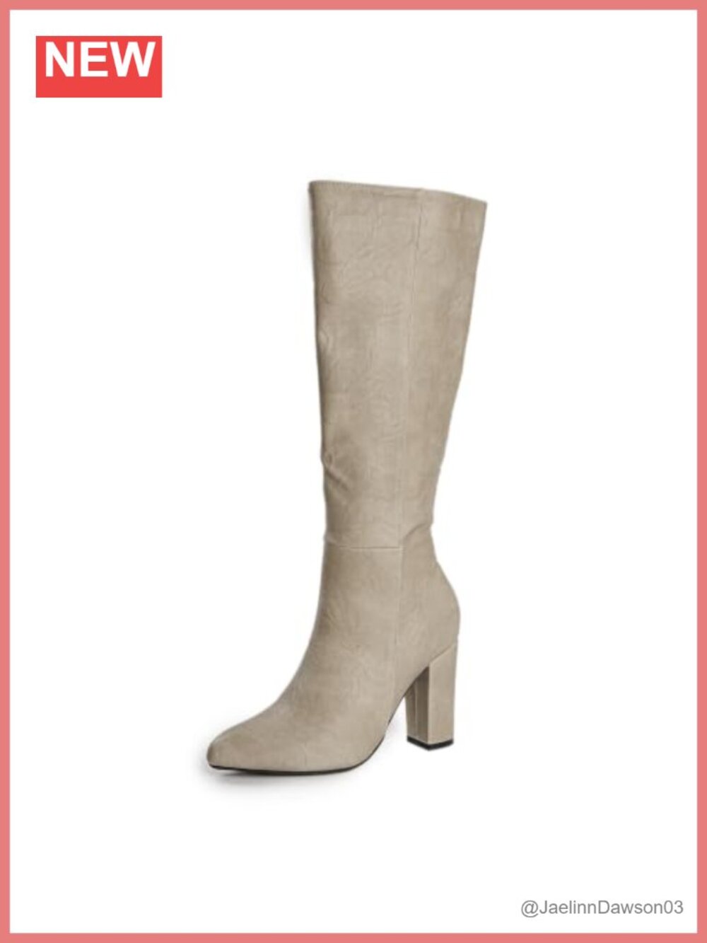 Women's Knee High Boots Chunky Heel Pointed Toe PU Leather Side Zip Tall